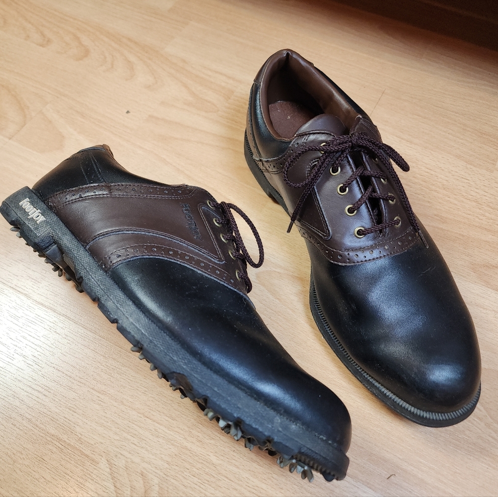 Footjoy Greenjoy SoftSpiked Golf Cleat Shoes Black Brown Mens Size 12 #45575